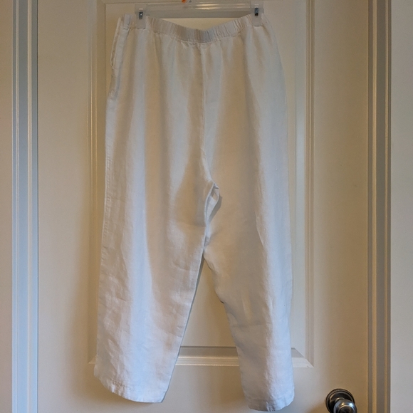 Cut Loose Laggenlook Linen Cropped Wide Leg Pants Size L White. - Picture 7 of 16